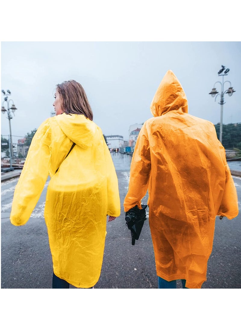 Raincoat Rain Poncho For Adults Disposable Raincoats Easy Carry Keyring Ball Raincoat Emergency Raincoats With Hood And Elastic Cuff Sleeves Poncho Rainwear For Hiking Camping Travel Outdoor 4 Pcs - Image 2